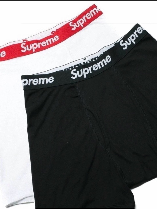 Hanes Other - Supreme x Hanes 2-Pack Boxer Briefs - Black & White with Logo Waistbands